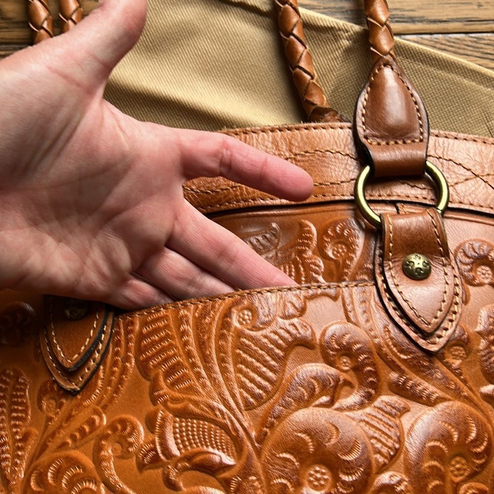 Patricia Nash Zorita Leather Tooled Shoulder Bag Western Boho A27 - Picture 6 of 13